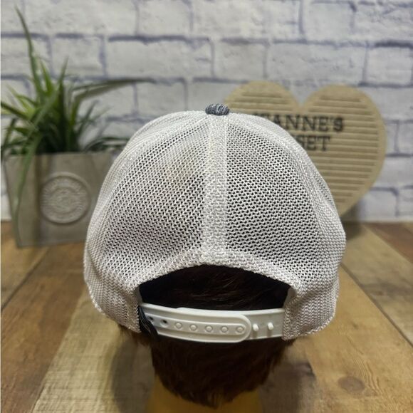 Ariat Mens Adjustable Mesh SnapBack  Logo Cap Hat (Heather Navy/White, One Size) - Picture 2 of 10